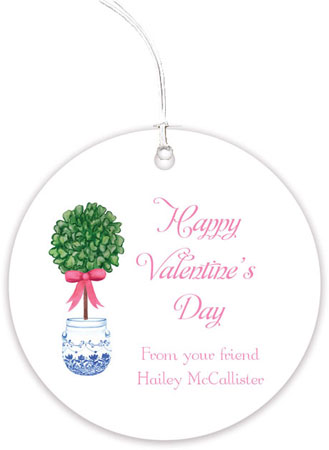 Valentine's Day Round Hanging Gift Tags by Little Lamb Designs (Sweet Topiary)